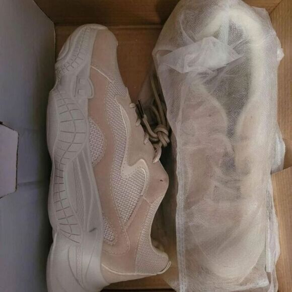 PrettyLittleThing Shoes - Pretty‎ Little things SAND BUBBLE SOLE LACE UP SNEAKERS Size 9